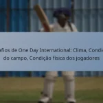 Desafios de One Day International: Clima, Condições do campo, Condição física dos jogadores
