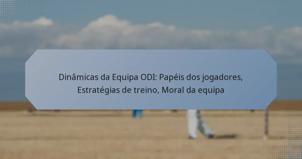Dinâmicas da Equipa ODI: Papéis dos jogadores, Estratégias de treino, Moral da equipa