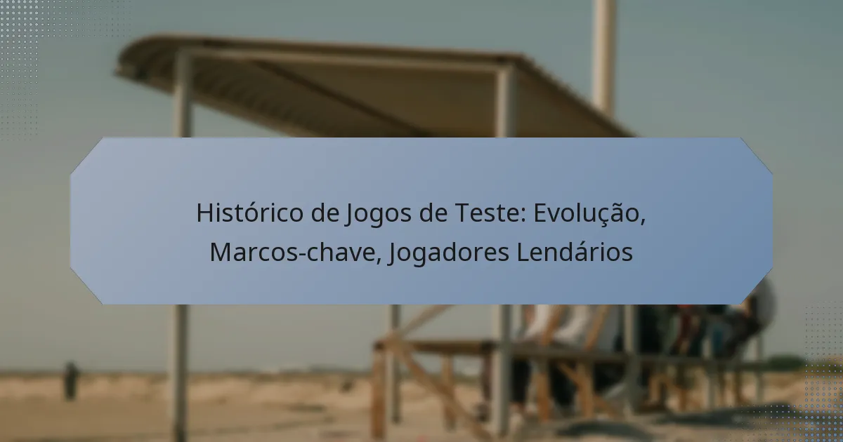 Histórico de Jogos de Teste: Evolução, Marcos-chave, Jogadores Lendários