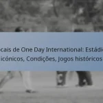 Locais de One Day International: Estádios icónicos, Condições, Jogos históricos