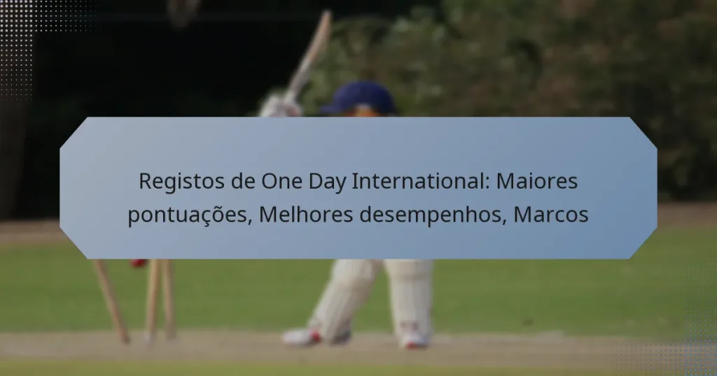 Registos de One Day International: Maiores pontuações, Melhores desempenhos, Marcos