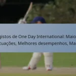 Registos de One Day International: Maiores pontuações, Melhores desempenhos, Marcos
