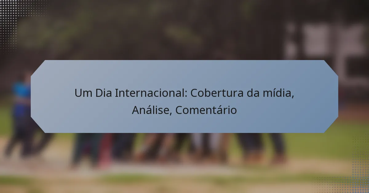 Um Dia Internacional: Cobertura da mídia, Análise, Comentário