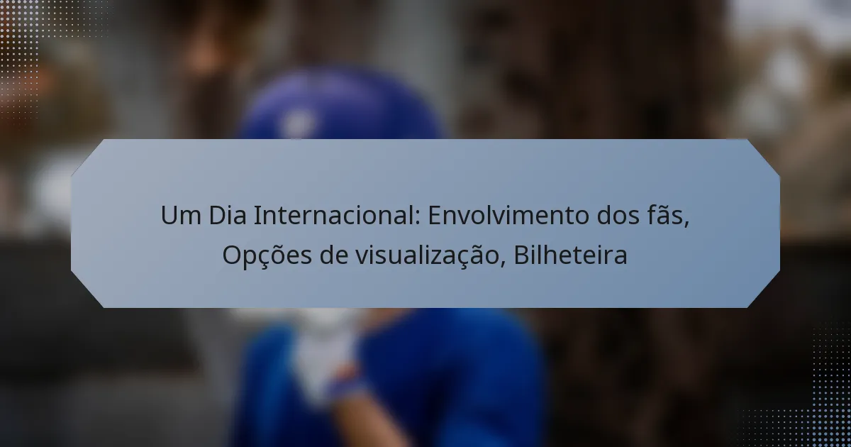 Um Dia Internacional: Envolvimento dos fãs, Opções de visualização, Bilheteira