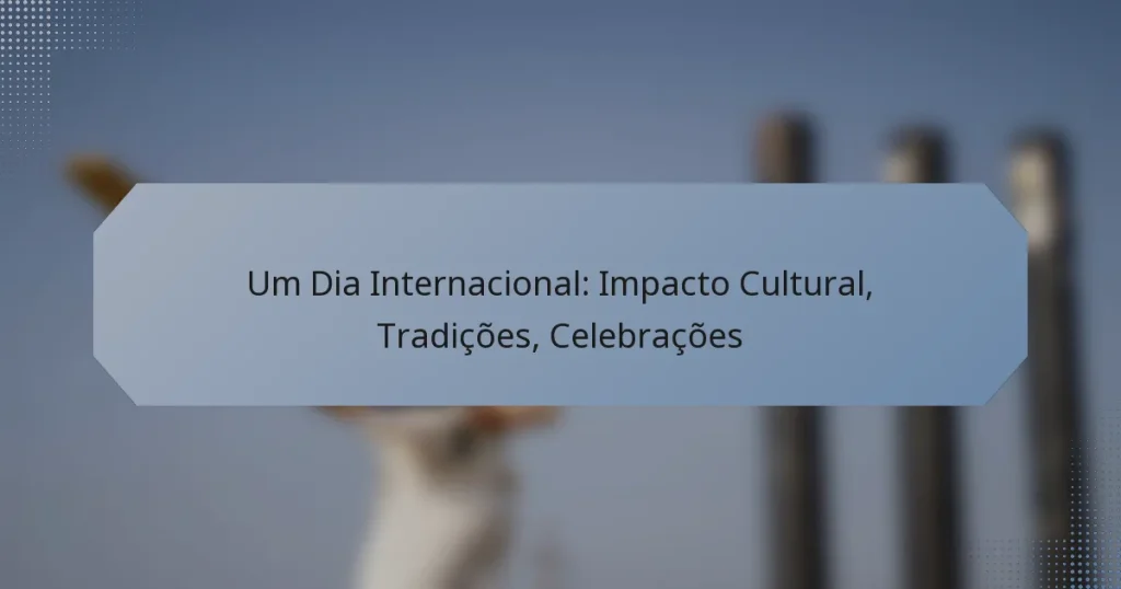 Um Dia Internacional: Impacto Cultural, Tradições, Celebrações