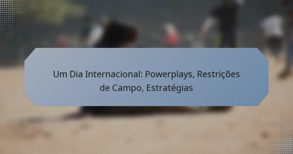 Um Dia Internacional: Powerplays, Restrições de Campo, Estratégias