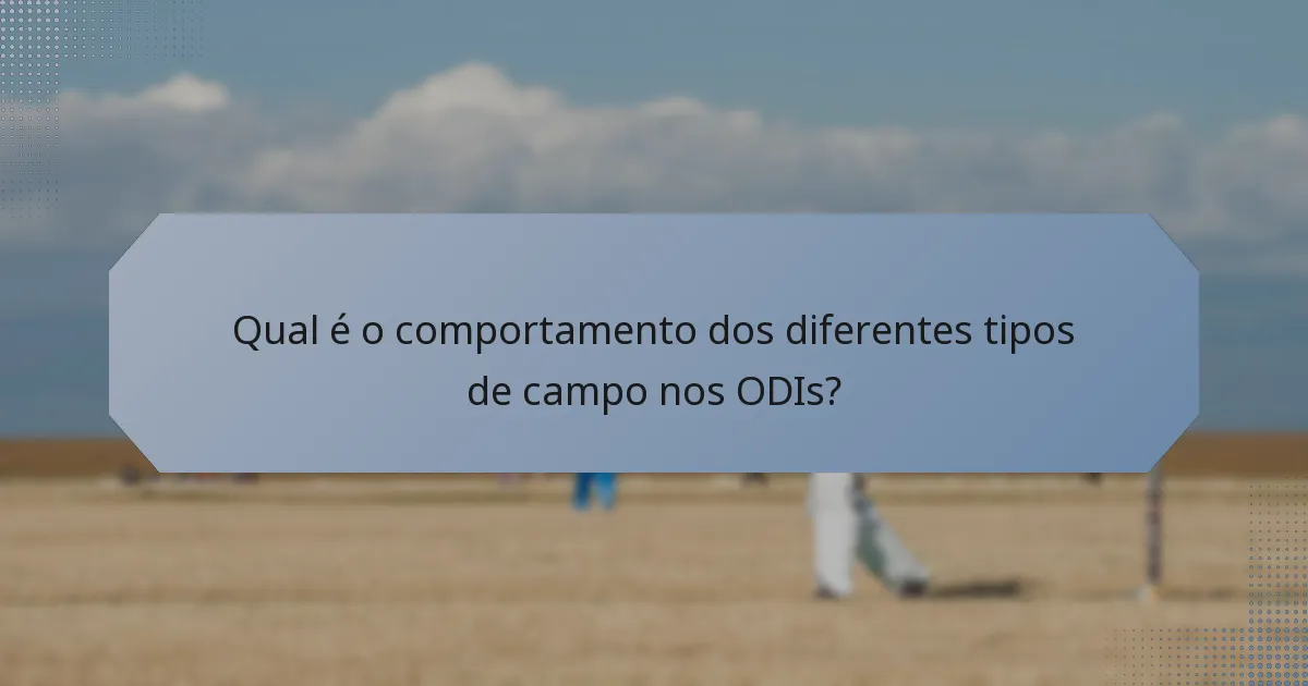 Qual é o comportamento dos diferentes tipos de campo nos ODIs?